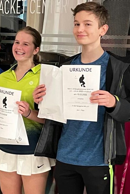 TSG_Wiesloch_Badminton_Raphael Schreiber, Gwendolyn Bassler (TSG Weinheim) 1. Platz MX U17
