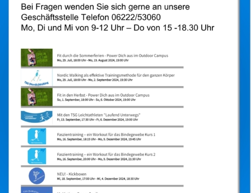 Neue Kursangebote ab Juli 2024!!!